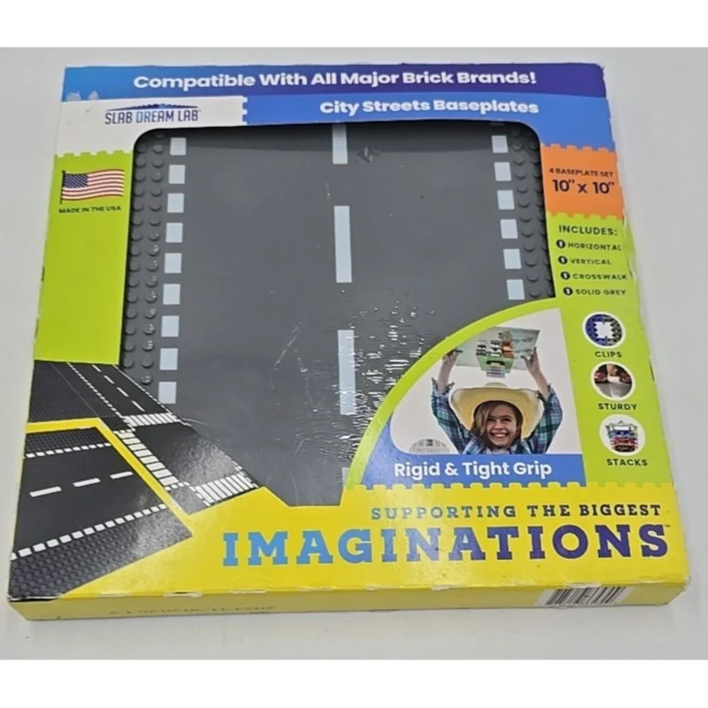 NEW City Streets Baseplate 4 Pack Set by Slab Dream‎ Lab LEGO Compatible